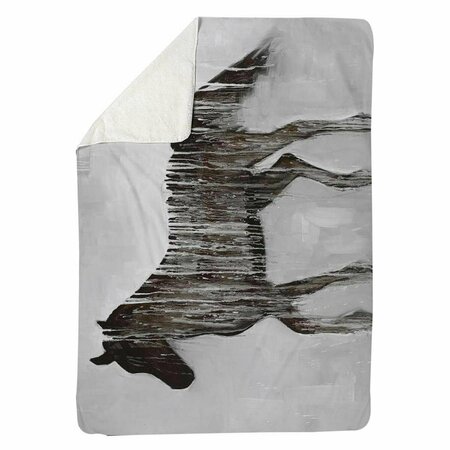 BEGIN HOME DECOR 60 x 80 in. Gambading Abstract Horse-Sherpa Fleece Blanket 5545-6080-AN299